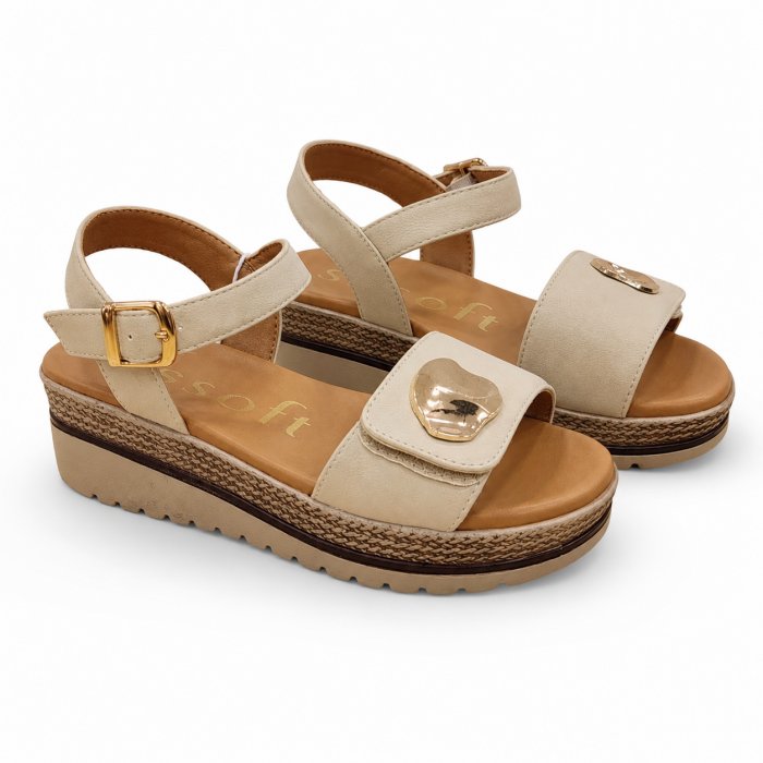 Sandalias Mujer de Cuña con Velcro Ajustable Mysoft | Suela de Gel Acolchada - 1