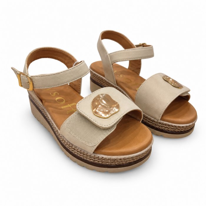 Sandalias Mujer de Cuña con Velcro Ajustable Mysoft | Suela de Gel Acolchada - 2