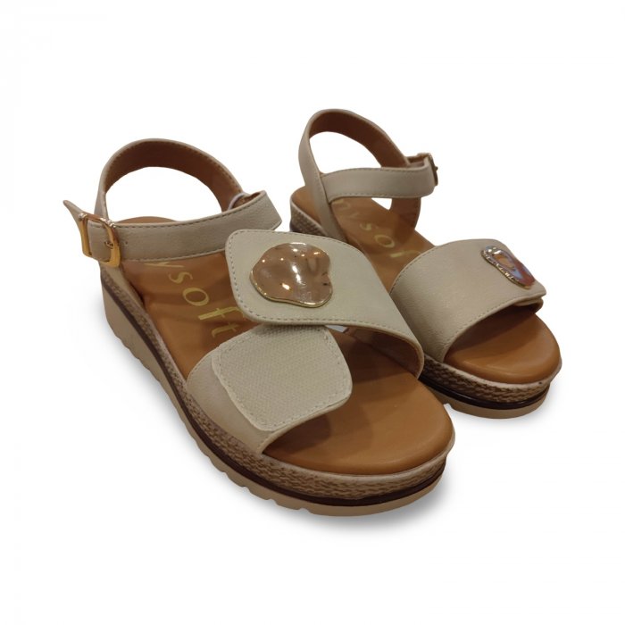 Sandalias Mujer de Cuña con Velcro Ajustable Mysoft | Suela de Gel Acolchada - 4