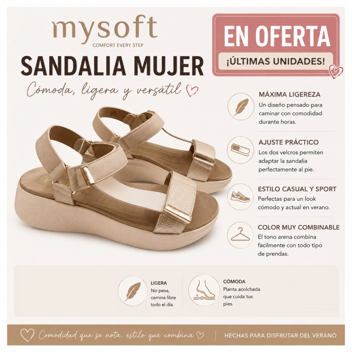Sandàlies Mysoft casual sport velcros - 6