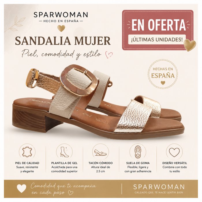 Sandálias de couro Sparwoman 5894 com salto baixo - 6