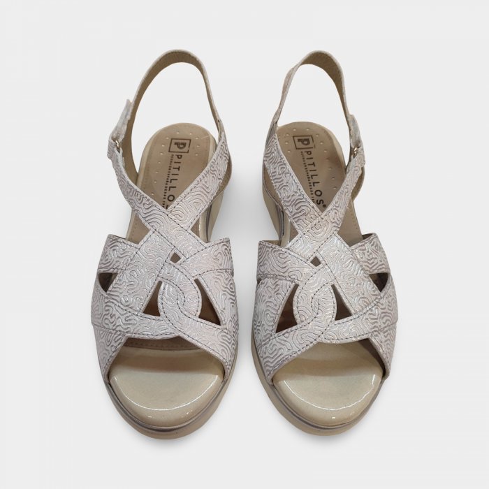 Sandalias cuña Pitillos 11041 piel - 3