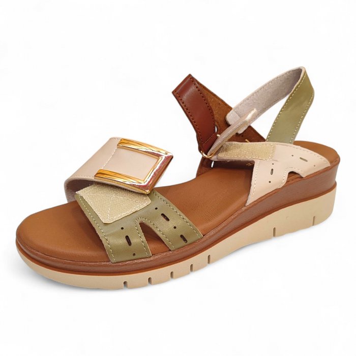 Sandàlies falca dona còmodes amb dos velcro i gel - 3