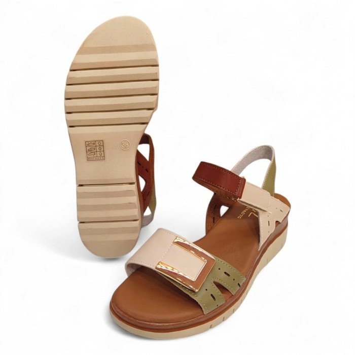 Sandàlies falca dona còmodes amb dos velcro i gel - 4