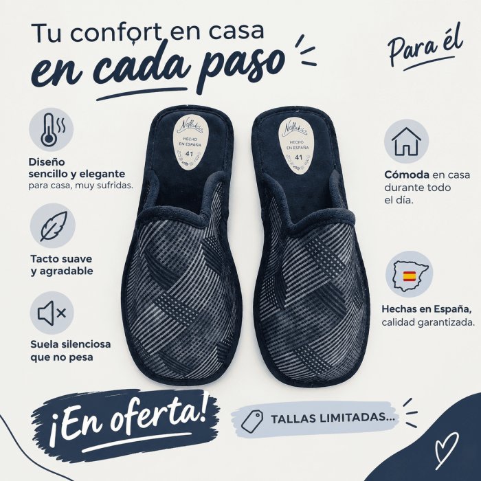 Pantoufles bleu marine pour homme | Basiques et légères - 5