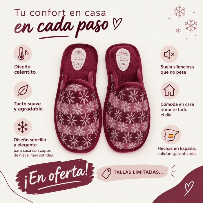Zapatillas Casa Mujer Básicas y Ligeras - 5