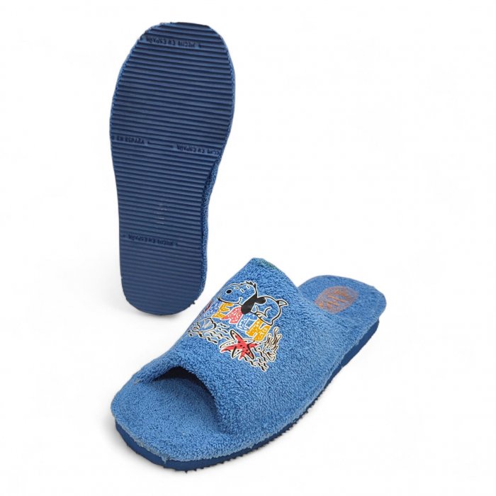 Chinelo de praia feminino azul para o verão - 2
