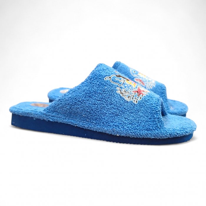 Chinelo de praia feminino azul para o verão - 4