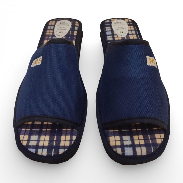 Zapatillas de Casa Hombre Azul Marino | Lona Ultraligera - 3