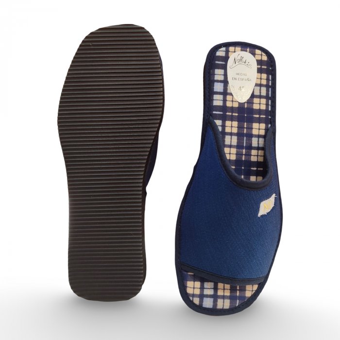 Zapatillas de Casa Hombre Azul Marino | Lona Ultraligera - 4