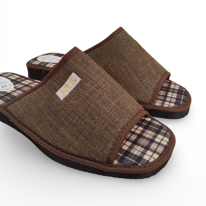 Zapatillas de Casa Hombre Marrón | Lona Ligera y Hechas en España - 1