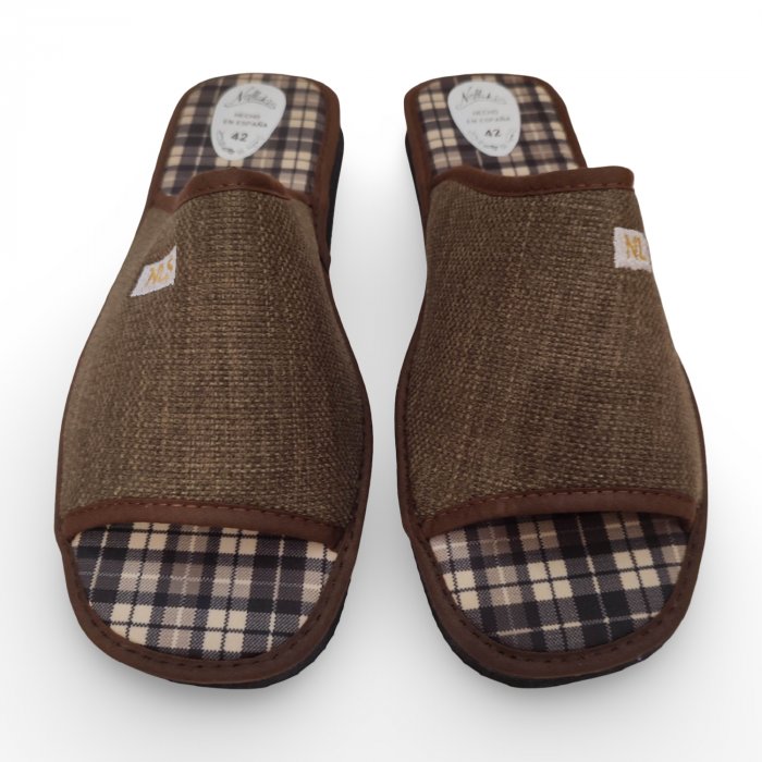 Zapatillas de Casa Hombre Marrón | Lona Ligera y Hechas en España - 3