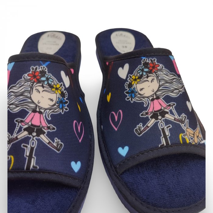 Zapatillas de Casa Mujer Baratas Azul Marino Chica París - 2