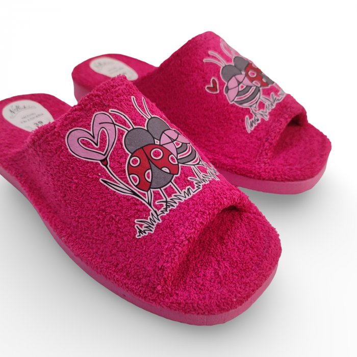 Zapatillas de Casa Verano Mujer Fucsia | Mariquitas Enamoradas, hechas en España - 1