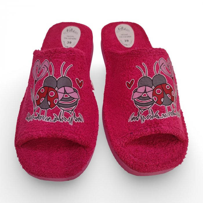 Zapatillas de Casa Verano Mujer Fucsia | Mariquitas Enamoradas, hechas en España - 2