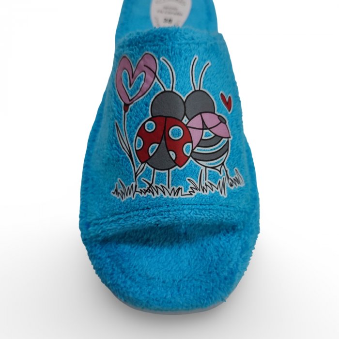 Zapatillas de Casa Verano Mujer Turquesa | Mariquitas Enamoradas, Rizo Absorbente y Hechas en España - 2