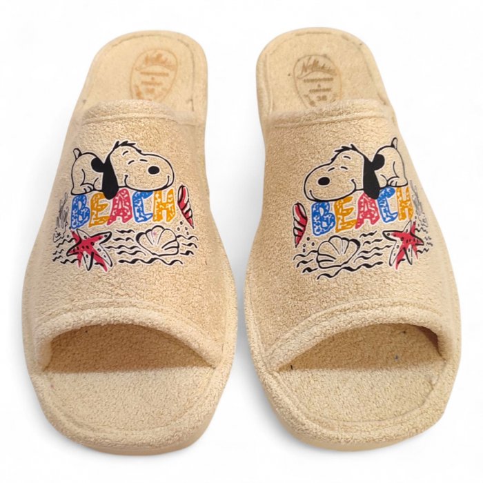 Chinelo de praia feminino acessível para o verão, cor bege. - 1