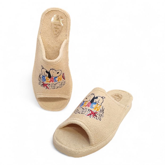 Chinelo de praia feminino acessível para o verão, cor bege. - 3