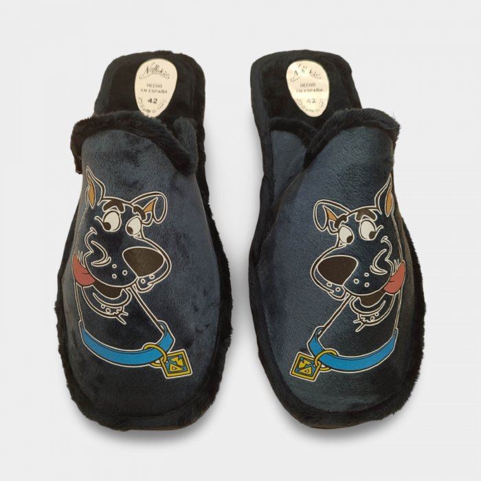 Pantufas masculinas divertidas para usar em casa com estampa de cachorro engraçado. - 1