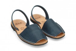 Avarca Menorquina Ria hombre piel azul marino