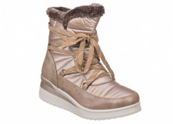 Botín caliente Mysoft taupe cordón cremallera