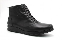 Botín Fluchos F0356 plano elásticos negro