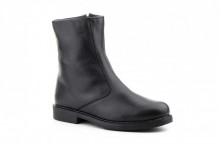 Botines borrego cremallera piel negro