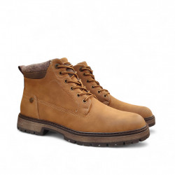 Botines de hombre refresh camel con cremallera lateral
