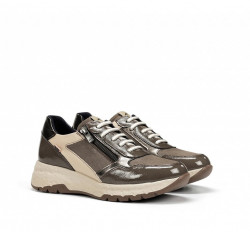 Casual Fluchos Nexus cremallera y elásticos taupe