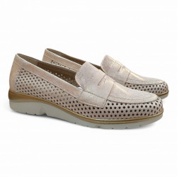 Mocasines Pitillos Oro plantilla extraíble