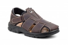 Sandalia hombre Piel Marrón Chocolate