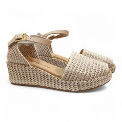 Sandalias cerradas Pitillos rafia natural