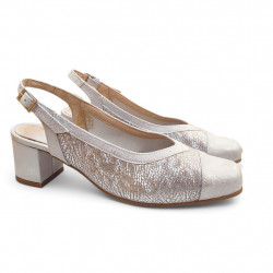 Sandalias Fiesta LICRA HORMA MUY ANCHA plata