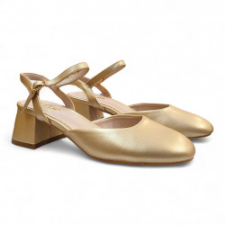 Sandalias fiesta punta cerrada económicos oro