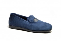 Zapatilla casa cerrada Andinas terciopelo azul
