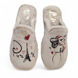 Zapatillas casa mujer Paris económicas beige