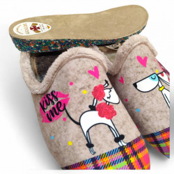 Zapatillas casa plantilla extraíble graciosas perritos