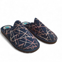 Zapatillas de Casa Clásicas Azul Marino de mujer pelusín