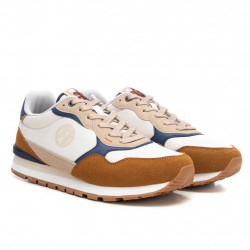 Zapatillas hombre combinadas marrón beige Refresh