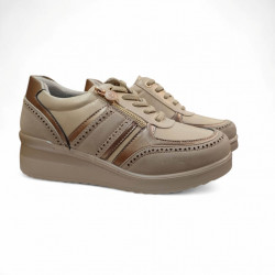 Zapatillas Mysoft con cremallera en beige casuales