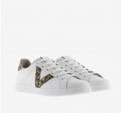 Zapatillas Victoria Leopardo y blanco de piel