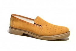 Zapato picado Canos piel tostado