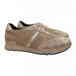 Zapatos beige Doctor Cutillas cordones elásticos modernos piel