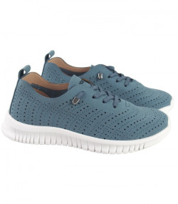 Zapatos deportivos Amarpies cordones elásticos azul jeans