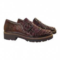 Zapatos Pitillos burdeos mujer con textura coco