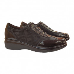 Zapatos sport Pitillos negros mujer con cordones elásticos