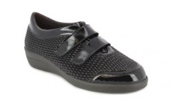 Zapatos velcros Doctor Cutillas malla grano de arroz negro