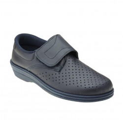 Zueco Cerrado Velcro Azul Marino Piel 