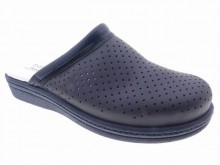 Zueco hombre piel azul marino