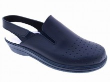 Zueco tira posterior Piel Azul Marino